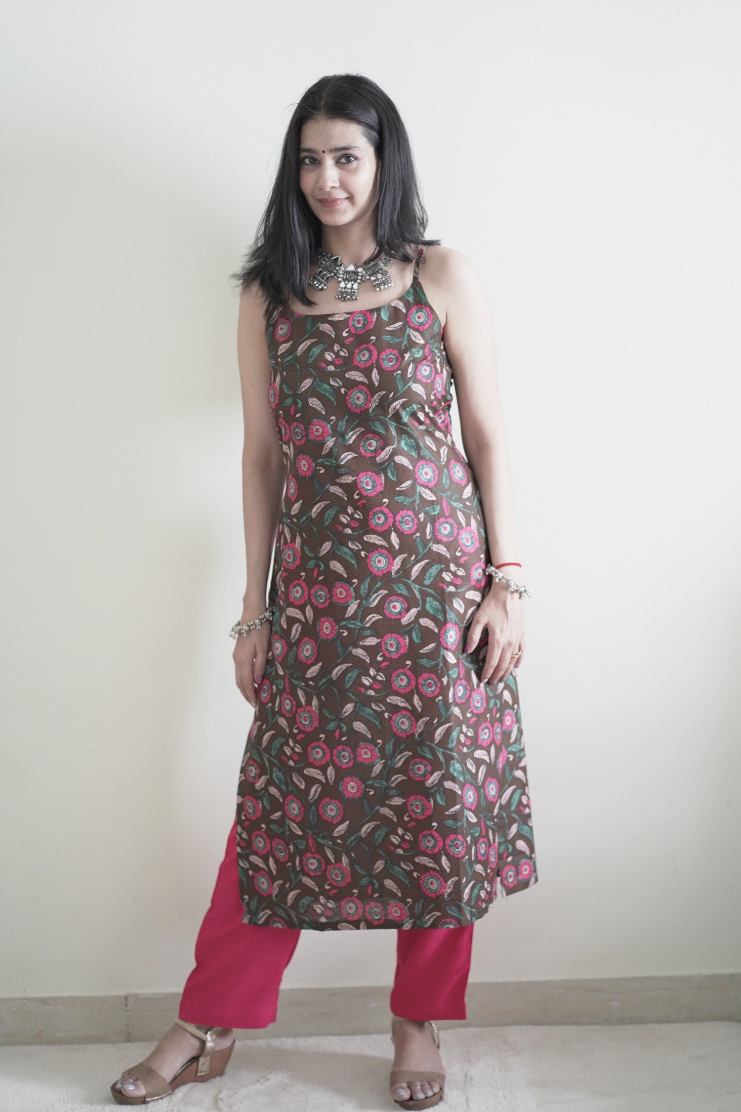 Multicolor Kalamkari Cotton Kurta with Gathers | Cotton kurti designs, Kurti  designs, Kalamkari dresses